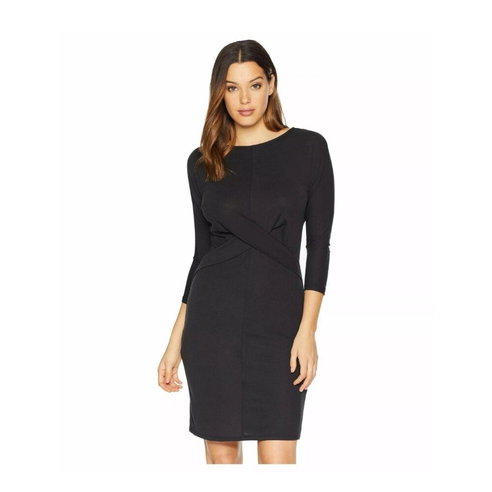 Vince Camuto Womens Black Cross Front Bodice Dress Size small
